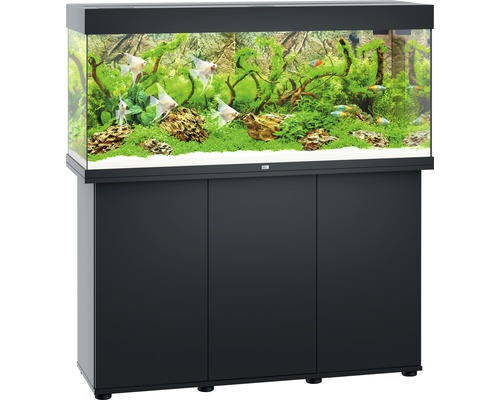 Aquariumkombination JUWEL Rio 240 SBX mit LED-Beleuchtung, Heizer, Filter und Unterschrank schwarz