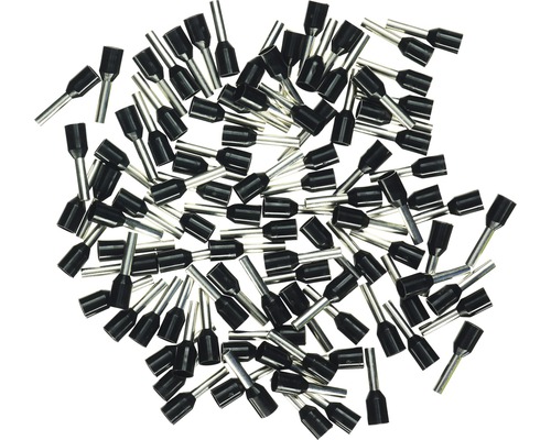 Embouts de câble isolés 1,5 mm² noir 100 pièces Haupa 270808 Embouts de câblage en métal avec isolation