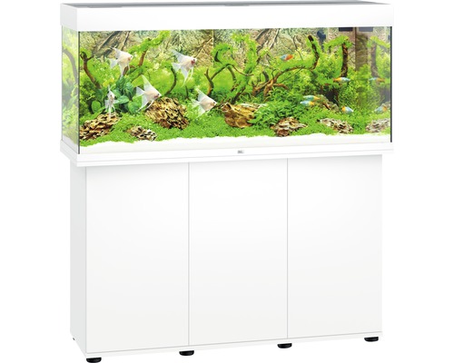 Aquariumkombination JUWEL Rio 240 SBX mit LED-Beleuchtung, Heizer, Filter und Unterschrank weiß