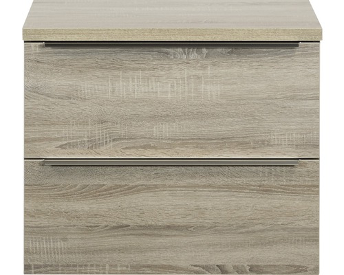Meuble sous-vasque Sanox Pulse couleur de façade chêne gris décor bois 70 x 58,6 x 50 cm