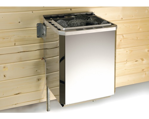 Ensemble de poêle de sauna Weka pack technique 2 9 kW avec commande externe Easy Bio et coque d'amortissage