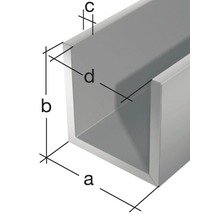 Profilé en U alu argent 12x10x1,5 mm, 1 m-thumb-1