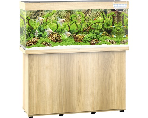 Aquarium avec meuble bas et aménagement intérieur