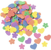 Moosgummi Set Blumen/Herzen ca. 140 Stück