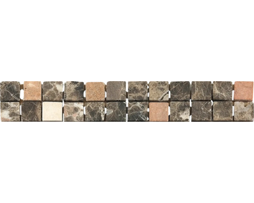 Bordure en marbre CM-57100, marron, 30,5 x 4,9 cm Carreaux de mosaïque en pierre naturelle