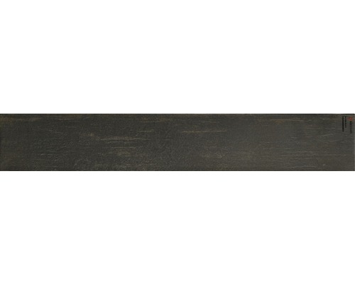 Carrelage de sol en grès-cérame fin Skagen noir émaillé 15x90 cm