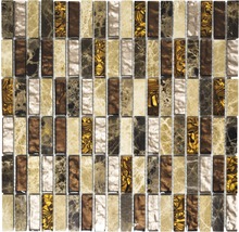 Mosaïque en verre et pierre naturelle
