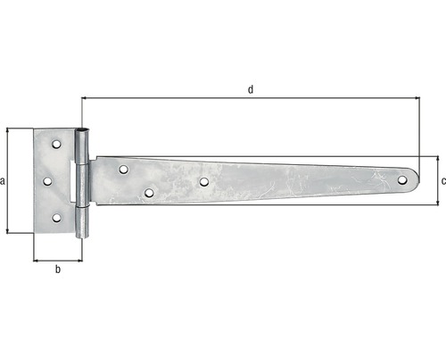Fiche en T avec dimensions