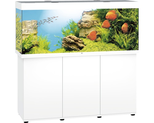 Kit complet d'aquarium Juwel Rio 450 LED SBX avec sous-meuble blanc