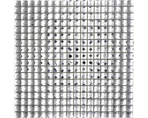 Mosaïque de verre Quadrat XCMSV827 blanc scintillant 30x30 cm