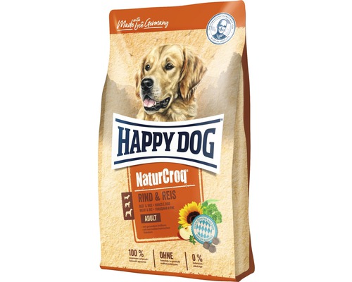 Hundefutter trocken HAPPY DOG NaturCroq Rind & Reis 15 kg Happy Dog NaturCroq Trockenfutter mit Rind und Reis für ausgewachsene Hunde
