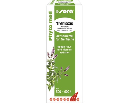 Produits pharmaceutiques sera Phyto med Tremazid 30 ml Sera Tremazid médicament pour poissons d''ornement contre les vers de peau et de branchies