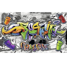 Peinture murale avec motif graffiti et bombes aérosol
