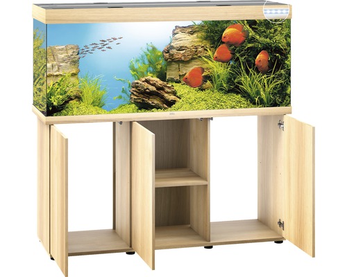 Combinaison aquarium avec meuble bas, entièrement équipé avec des poissons et des plantes