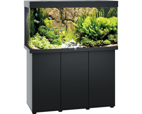 Aquariumkombination JUWEL Rio 350 SBX mit LED-Beleuchtung, Heizer, Filter und Unterschrank schwarz