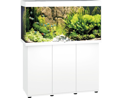 Kit complet d'aquarium Juwel Rio 350 LED SBX avec sous-meuble blanc