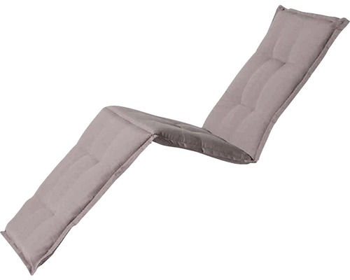 Galette d'assise pour chaise longue Madison Panama coton 190 x 65cm gris-beige Coussin pour chaise longue avec pliure