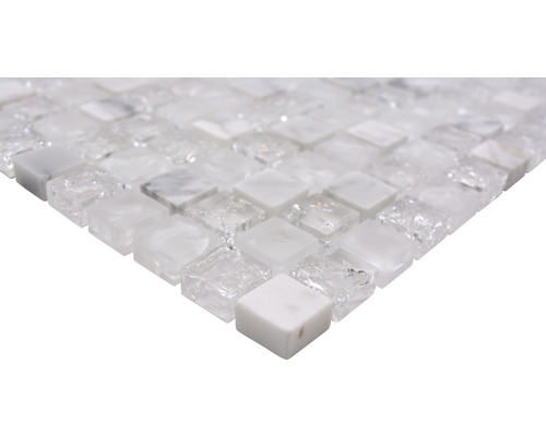 Carreaux de mosaïque en verre et marbre, carrés