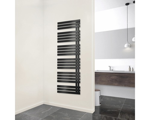 Radiateur design BREDA 1690X500 anthracite mat raccordement en bas à droite Radiateur design BREDA 1690X500 anthracite mat raccordement en bas à droite