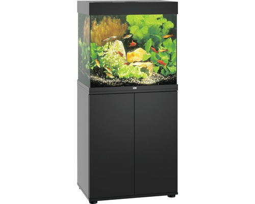 Aquariumkombination JUWEL Lido 120 SBX mit LED-Beleuchtung, Heizer, Filter und Unterschrank schwarz