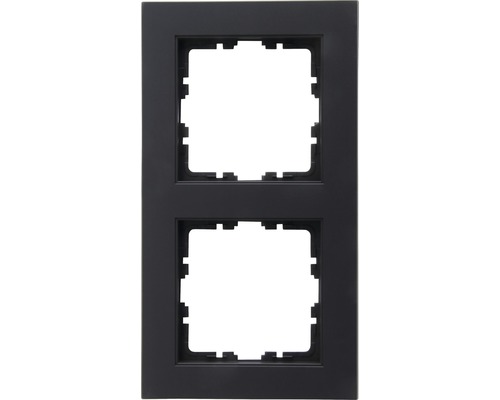 Plaque d'interrupteur double Kopp 402615554 Athenis 55 anthracite