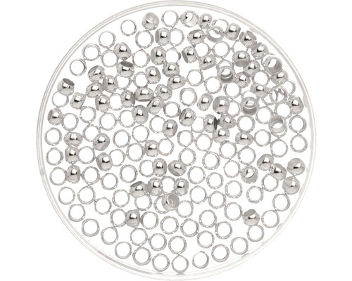 Perles à écraser couleur argent 3 mm env. 35 pièces