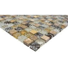 Mosaïque en verre et pierre naturelle