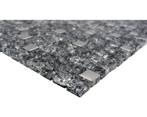 Mosaikfliese aus Glas und Metall