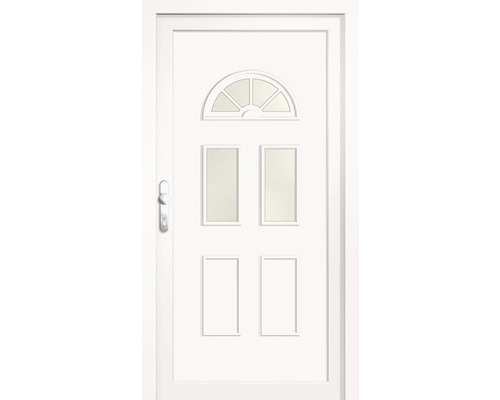 Porte d''entrée blanche avec inserts en verre