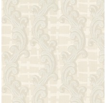 Tapete mit floralem Rankenmuster und grafischem Hintergrund