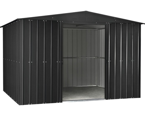 Metall Gerätehaus mit geöffneter Tür