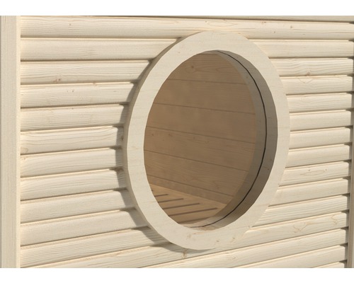 Fenêtre ronde pour sauna Weka Ø 620 mm (extérieur), couleur graphite, pour saunas en bois massif 45 mm