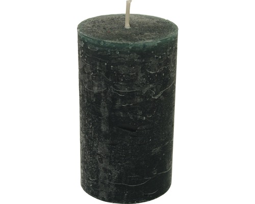 Bougie pilier rustique Ø 6,8 cm h 12 cm vert