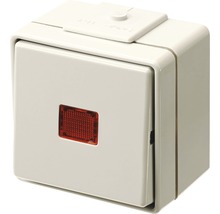 Commutateur de commande à bascule interrupteur/inverseur universel pour pièce humide avec calotte rouge Jung 606 KOW IP44 gris WG600-thumb-0