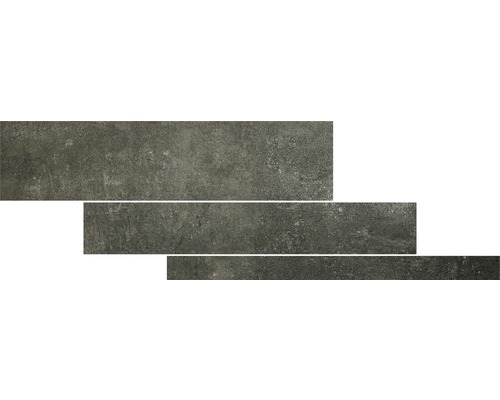 Feinsteinzeug Wand- und Bodenfliese HOMEtek black Mixformat matt 5/10/15 x 60 cm