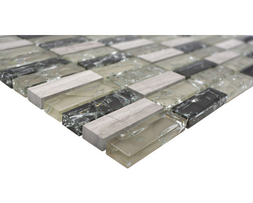 Carreaux de mosaïque en verre et en pierre de forme rectangulaire