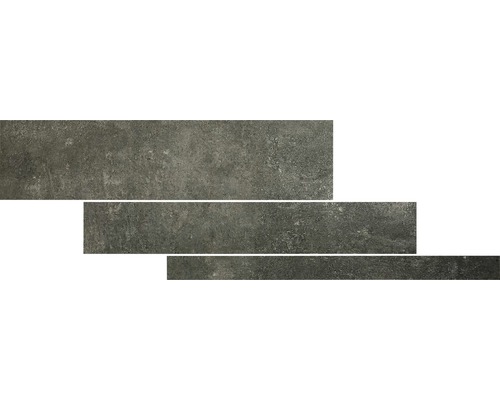Carrelage sol et mur en grès cérame fin HOMEtek black multi-format Lappato 5/10/15 x 60 cm