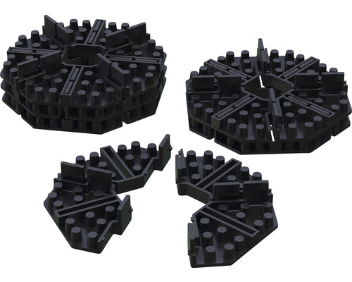 Mehrere schwarze Sickermodule aus Kunststoff