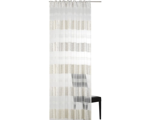 Rideau avec ruban de rideau Dacapo Stripe blanc 140x255 cm-0