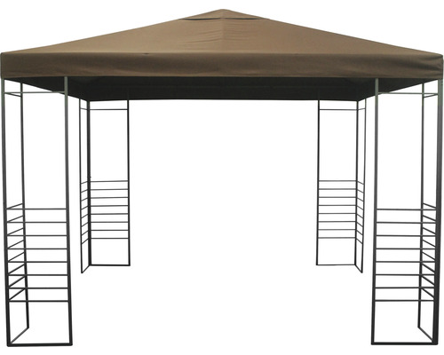 Pavillon Design, 3x3x2,55 m polyester rouge brun
