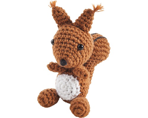 Jouet écureuil crocheté