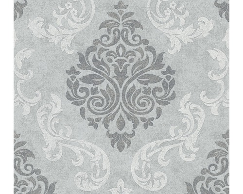 Papier peint intissé 36570-2 ornement brillant gris Papier peint avec motif floral damassé