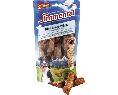 Friandise pour chiens DeliBest Simmental bâtonnets de poumons de bœuf 120 g