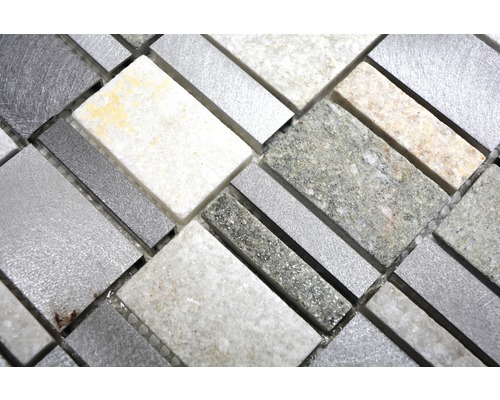 Mosaïque avec effet pierre et métal