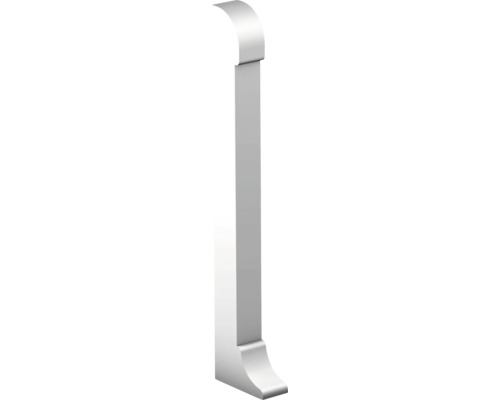 Embout gauche pour plinthe en aluminium titane avec insertion argenté 11x60 mm (1 pièce)