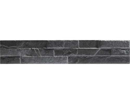 Pierre de pavement en grès cérame fin Klimex UltraStrong Bologna noir 8x44,5 cm