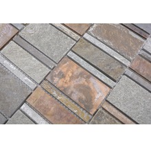 Mosaïque en pierre naturelle XSA575 mélange de cuivre 30x30 cm