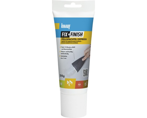 Knauf Fix and Finish Mastic de rebouchage Express, tube de 310 grammes