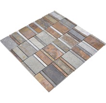 Mosaïque en pierre naturelle XSA575 mélange de cuivre 30x30 cm