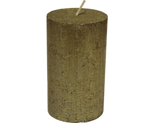 Bougie pilier rustique Ø 6,8 cm h 12 cm doré